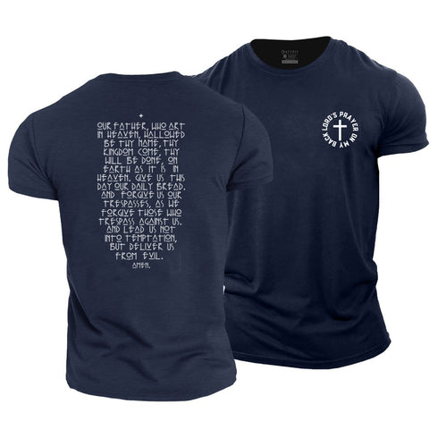 Men's Lord's Prayer On My Back Cotton T-Shirt